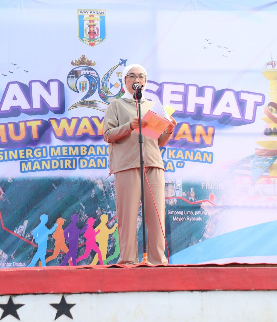 Momentum HUT ke-26, Pemkab Way Kanan Pererat Silaturahmi Lewat Jalan Sehat dan Bazar UMKM