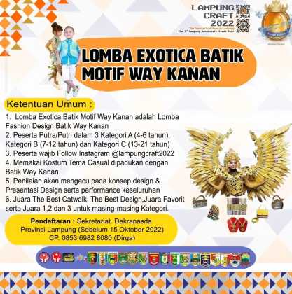 Ikuti dan Menangkan Lomba Exotica Batik Motif Way Kanan Lampung Craft 2022